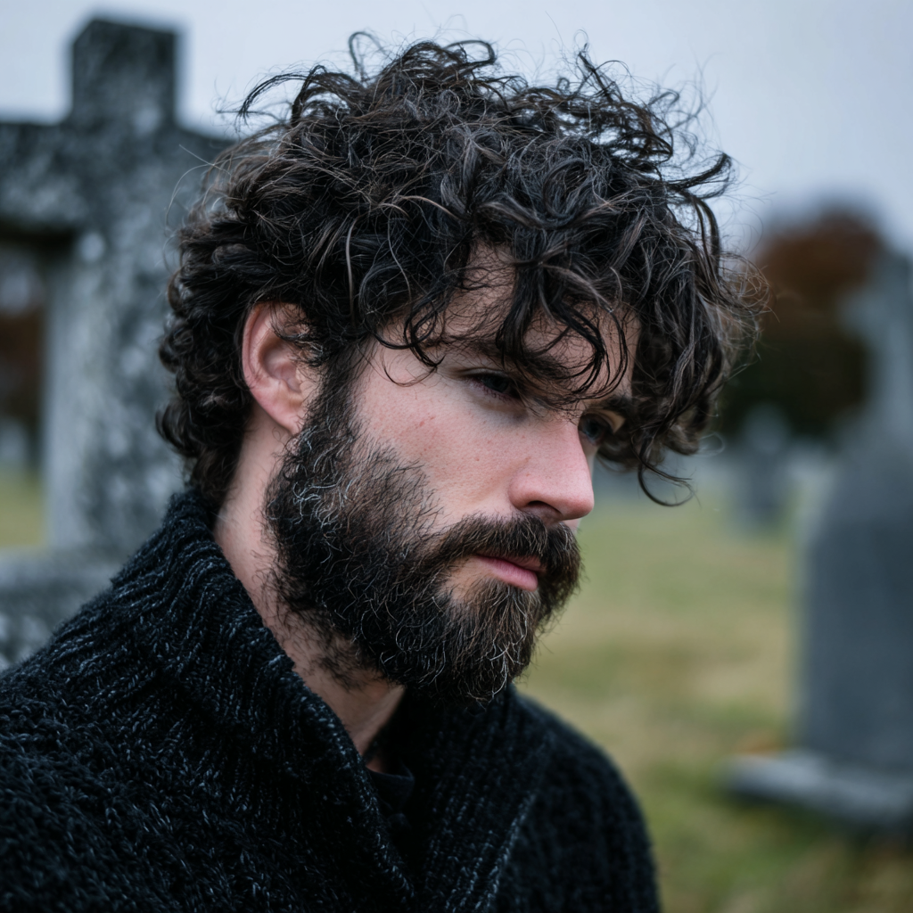 Ein Mann steht auf einem Friedhof | Quelle: Midjourney