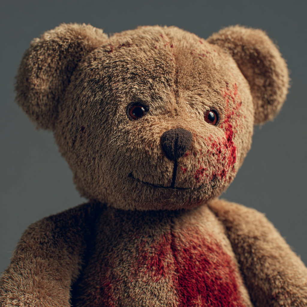 Ein befleckter Teddybär | Quelle: Midjourney