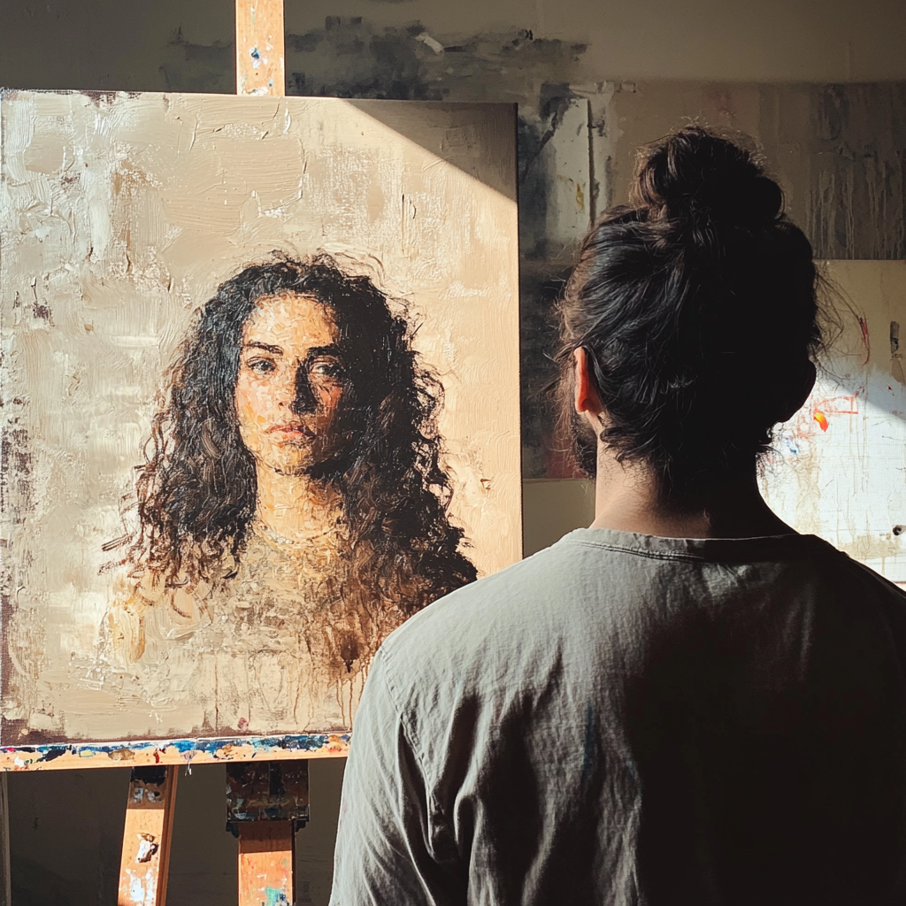 Mężczyzna malujący | Źródło: Midjourney