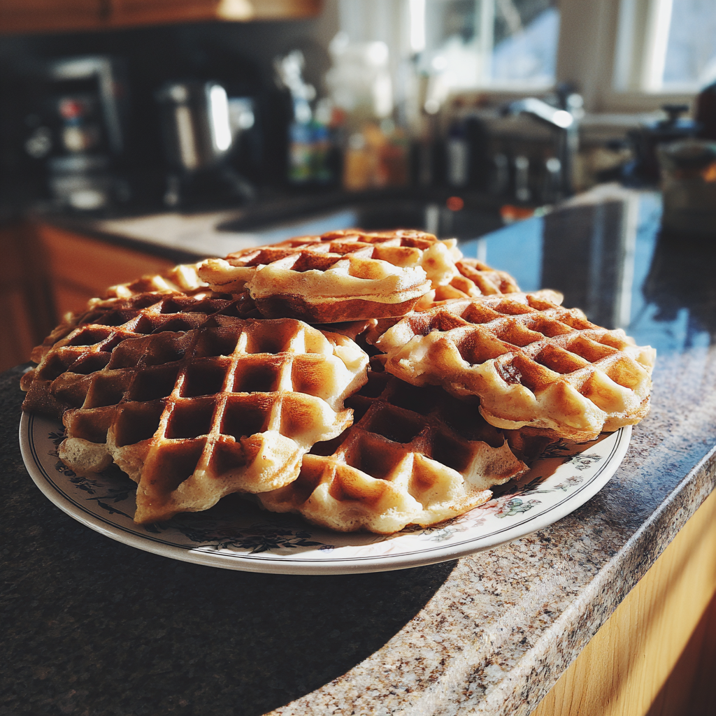Ein Teller mit Waffeln | Quelle: Midjourney