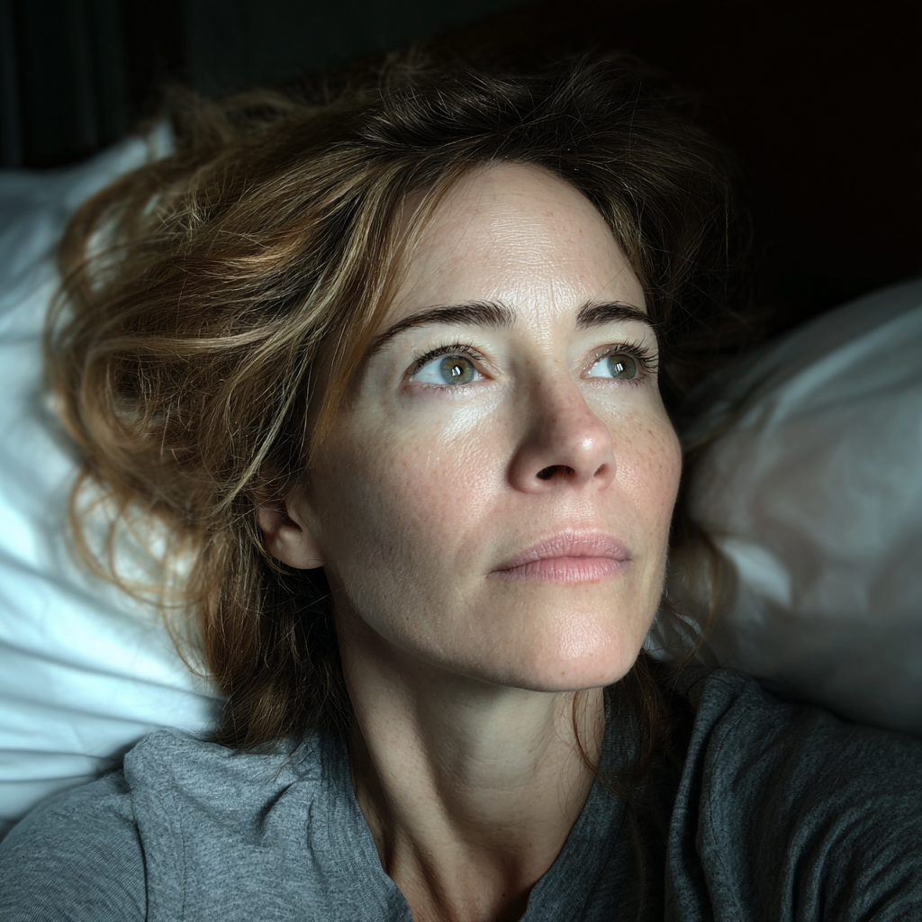 Eine Frau, die in ihrem Bett liegt | Quelle: Midjourney