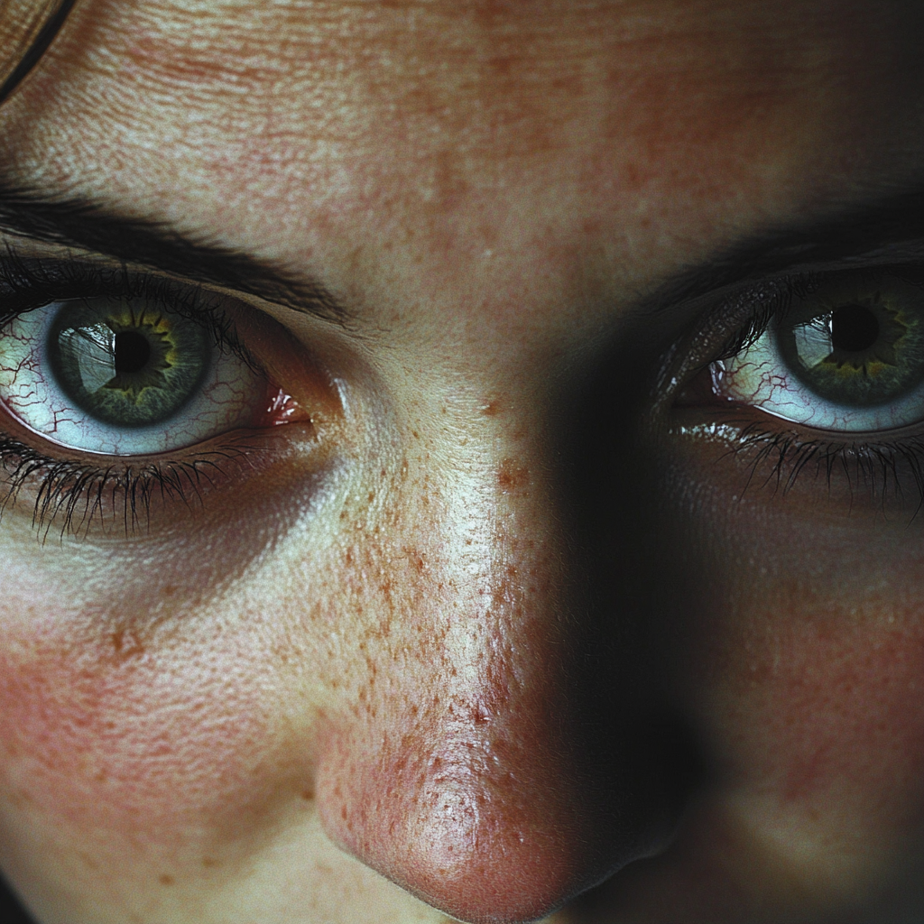 Eine Nahaufnahme der Augen einer wütenden Frau | Quelle: Midjourney