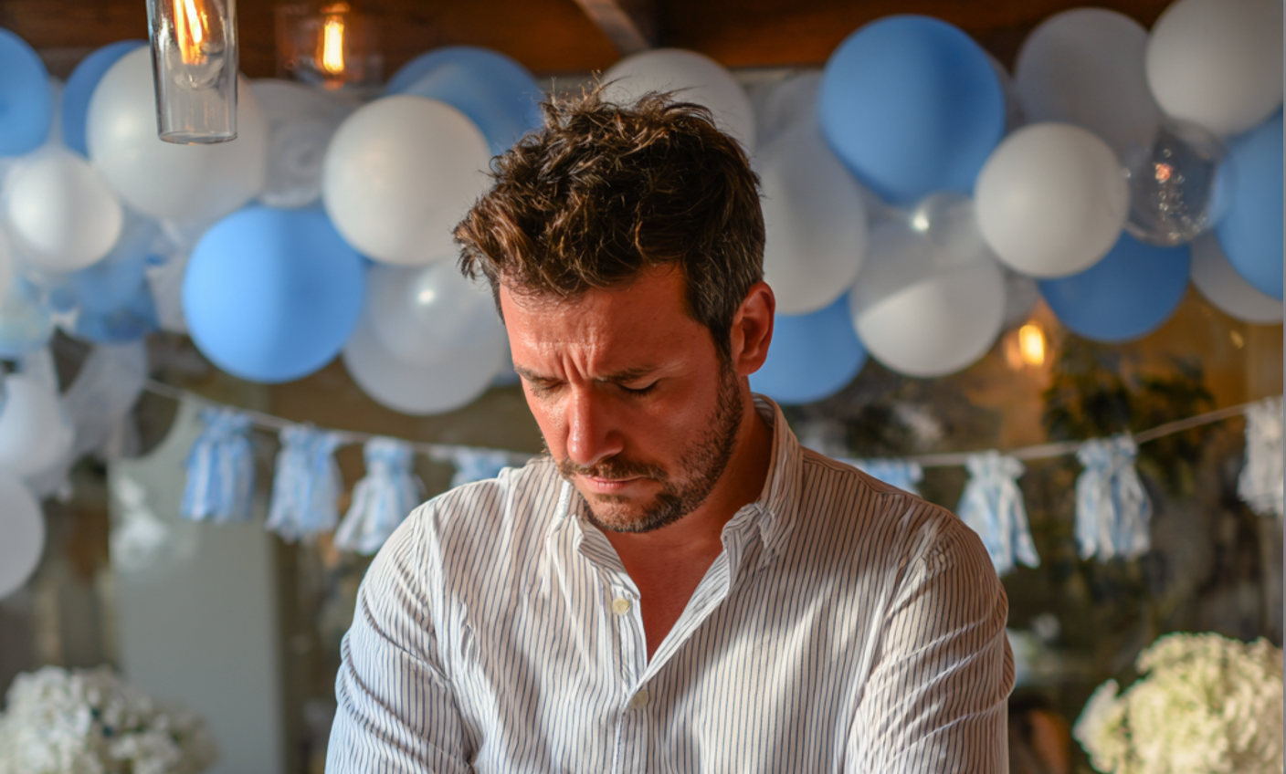 Ein aufgebrachter Mann, der auf den Boden schaut | Quelle: Midjourney