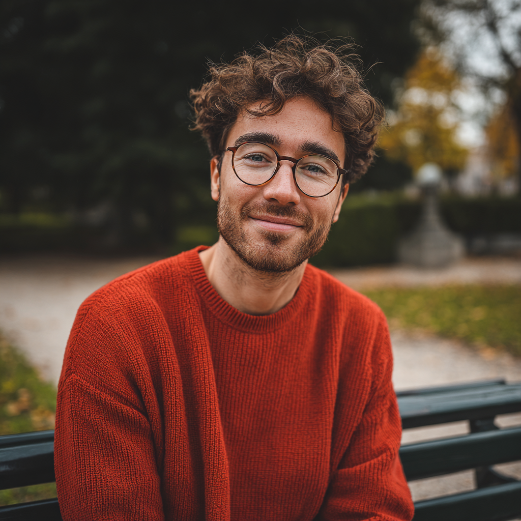Ein Mann trägt einen roten Pullover | Quelle: Midjourney
