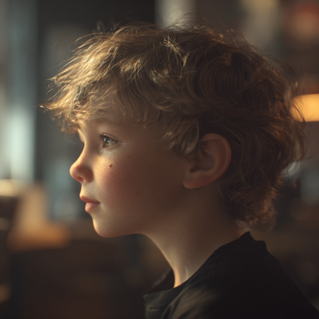 Ein kleiner Junge mit einem kleinen Muttermal auf seiner Wange | Quelle: Midjourney