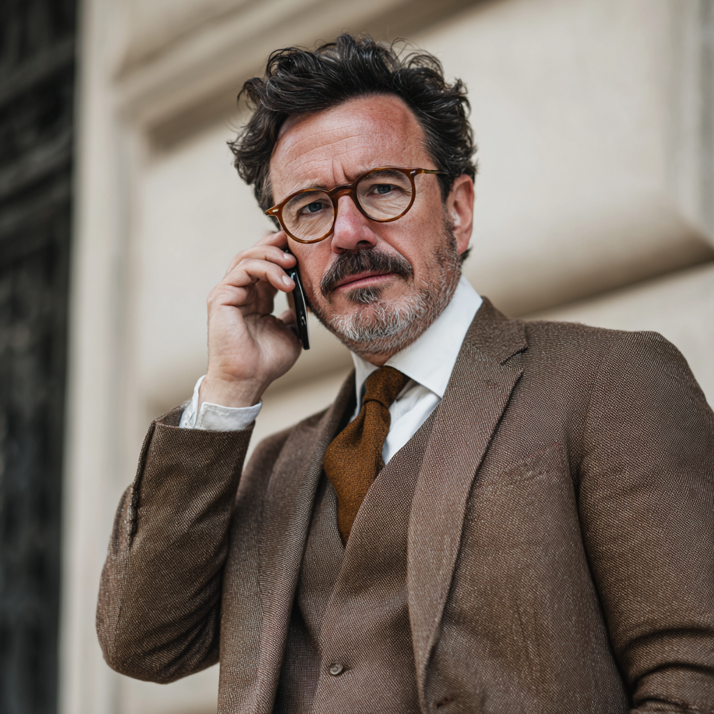 Ein Anwalt im Gespräch am Telefon | Quelle: Midjourney