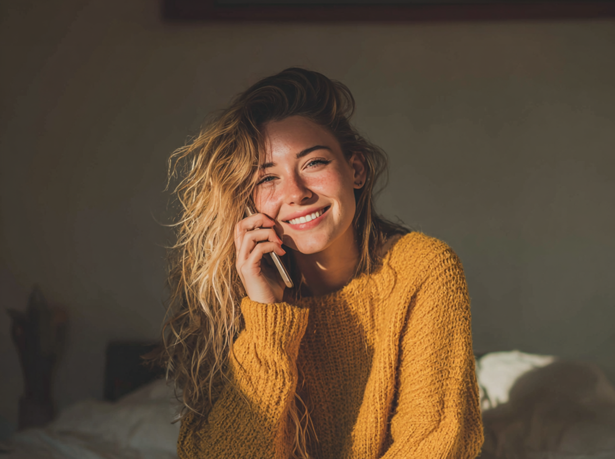 Eine Frau spricht am Telefon | Quelle: Midjourney