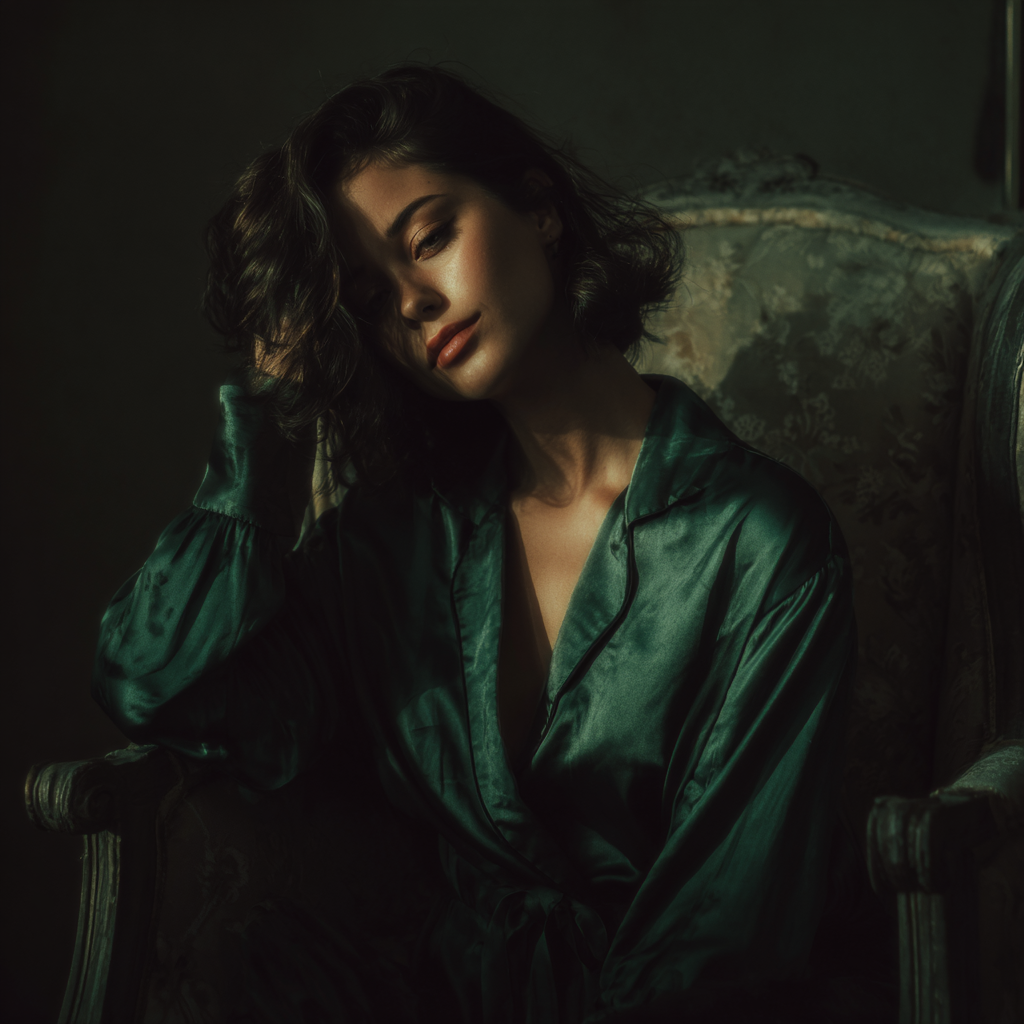Eine Frau im grünen Schlafanzug | Quelle: Midjourney