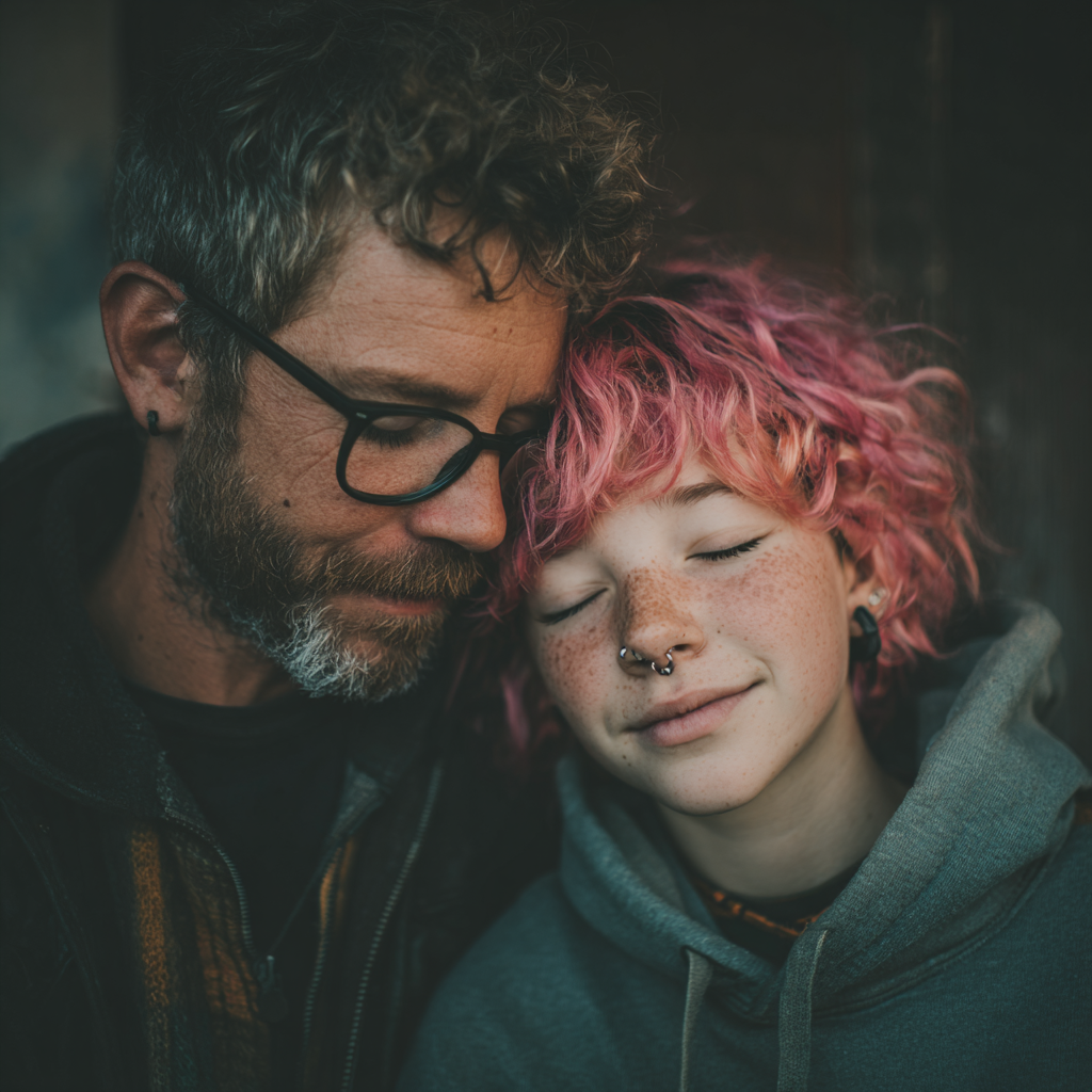 Ein Vater und seine Tochter, die sich umarmen | Quelle: Midjourney