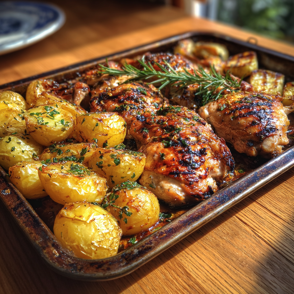 Ein Tablett mit Essen auf einer Küchentheke | Quelle: Midjourney