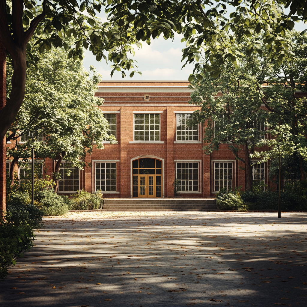 Ein Schulgebäude | Quelle: Midjourney