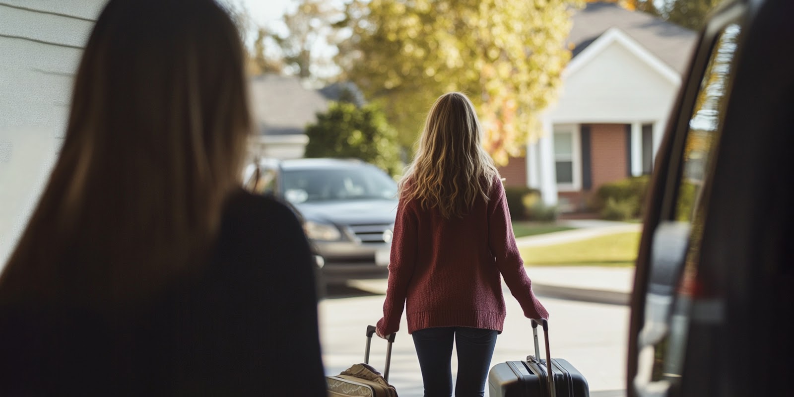Eine Frau mit Koffern. | Quelle: Midjourney