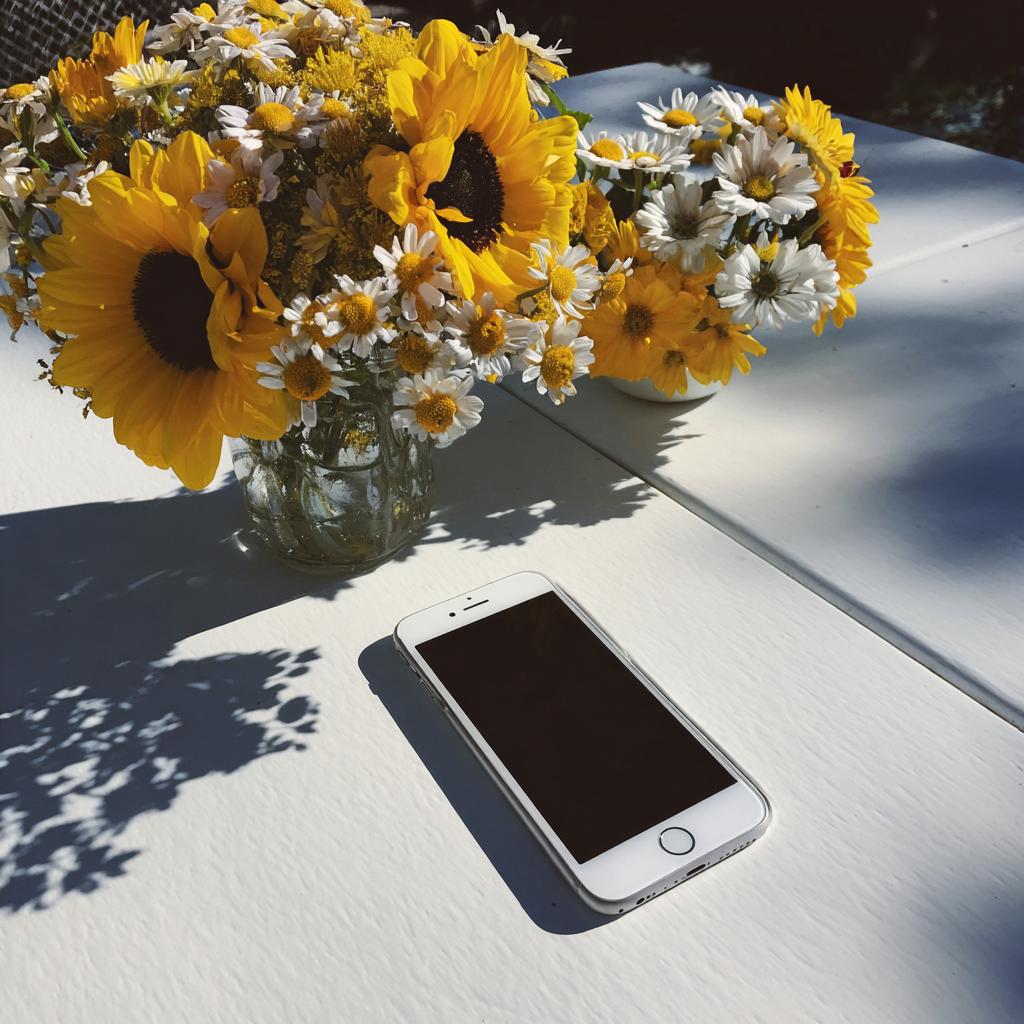 Ein Mobiltelefon auf einem Tisch | Quelle: Midjourney