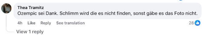 Nutzer behauptet, Danni Büchner würde Ozempic nutzen | Quelle: Facebook/Bild