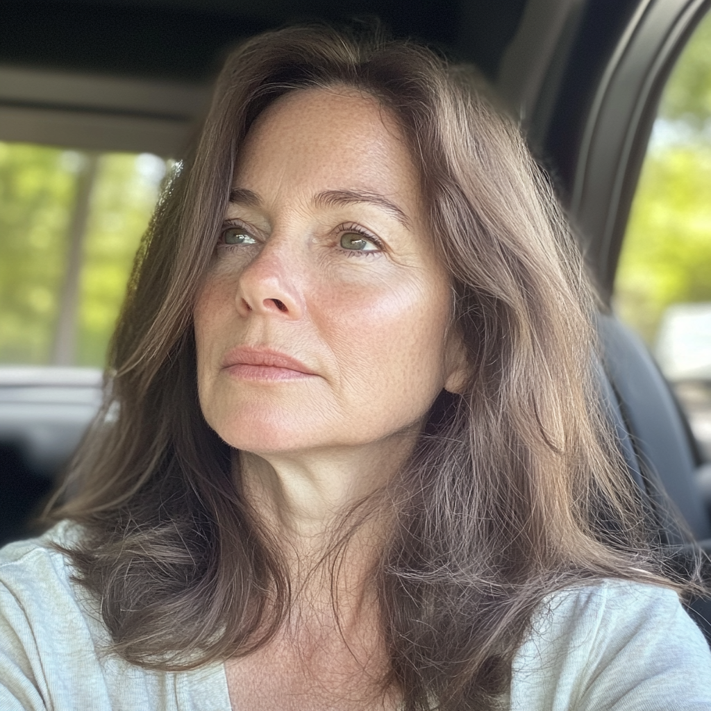 Eine Frau, die in einem Auto sitzt | Quelle: Midjourney