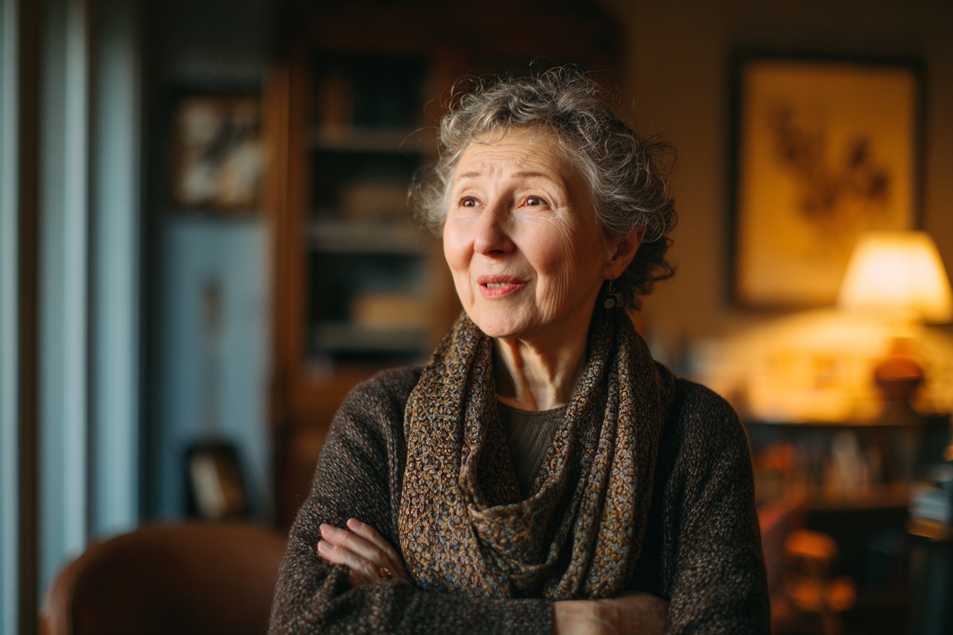 Eine ältere Frau im Gespräch | Quelle: Midjourney