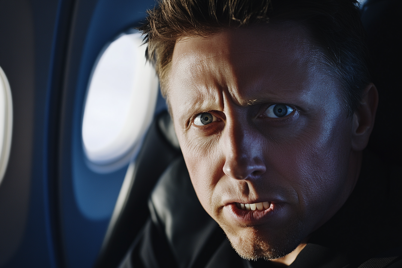 Ein Mann in einem Flugzeug | Quelle: Midjourney