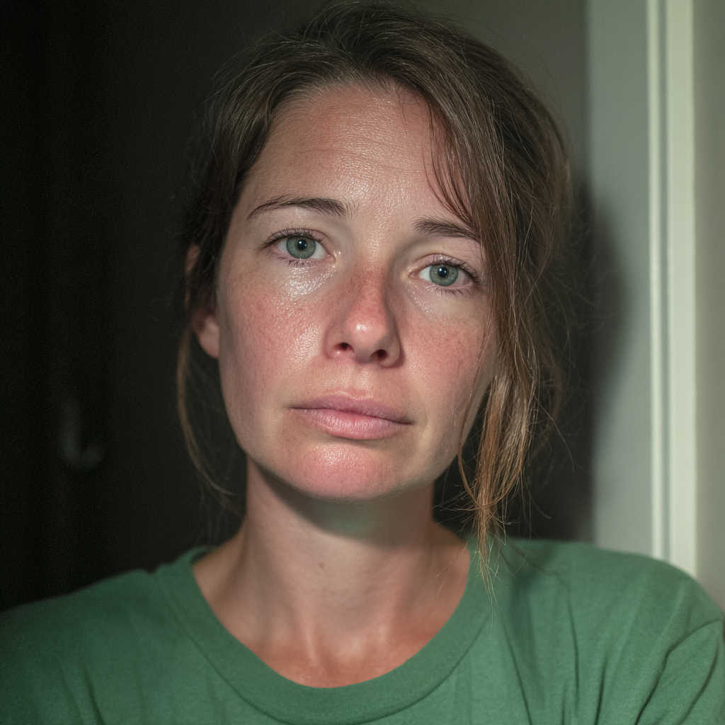 Eine Nahaufnahme einer emotionalen Frau | Quelle: Midjourney