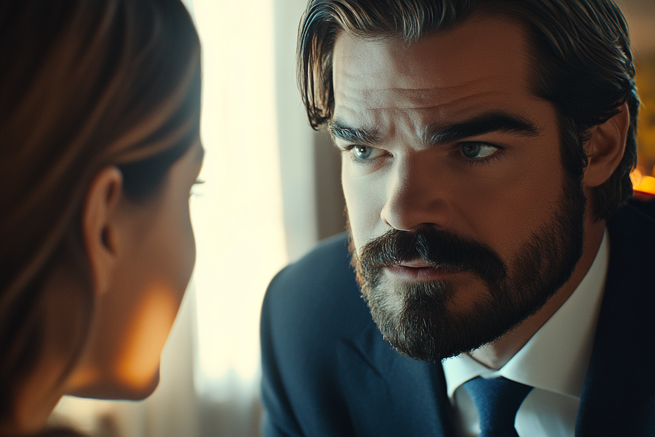 Ein Mann im Gespräch mit seiner Frau | Quelle: Midjourney
