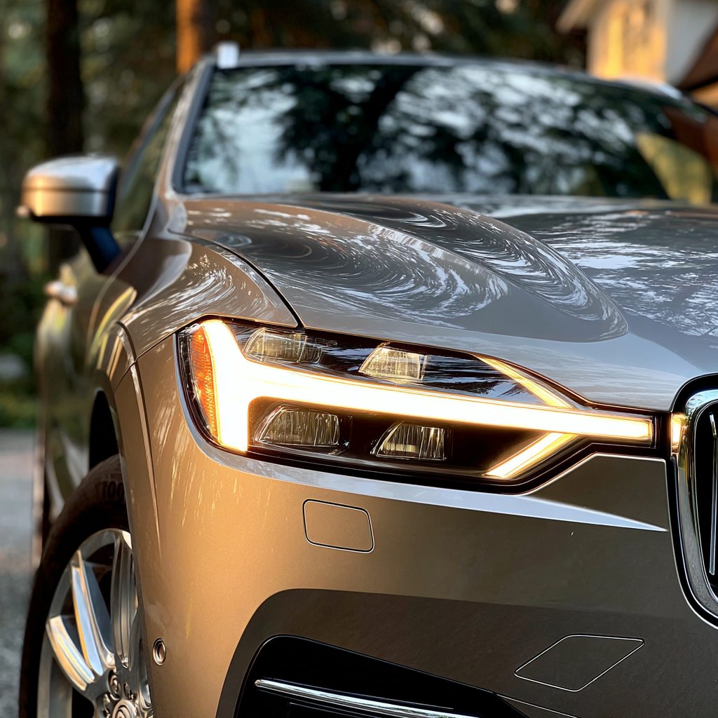 Ein geparktes Auto in einer Einfahrt | Quelle: Midjourney