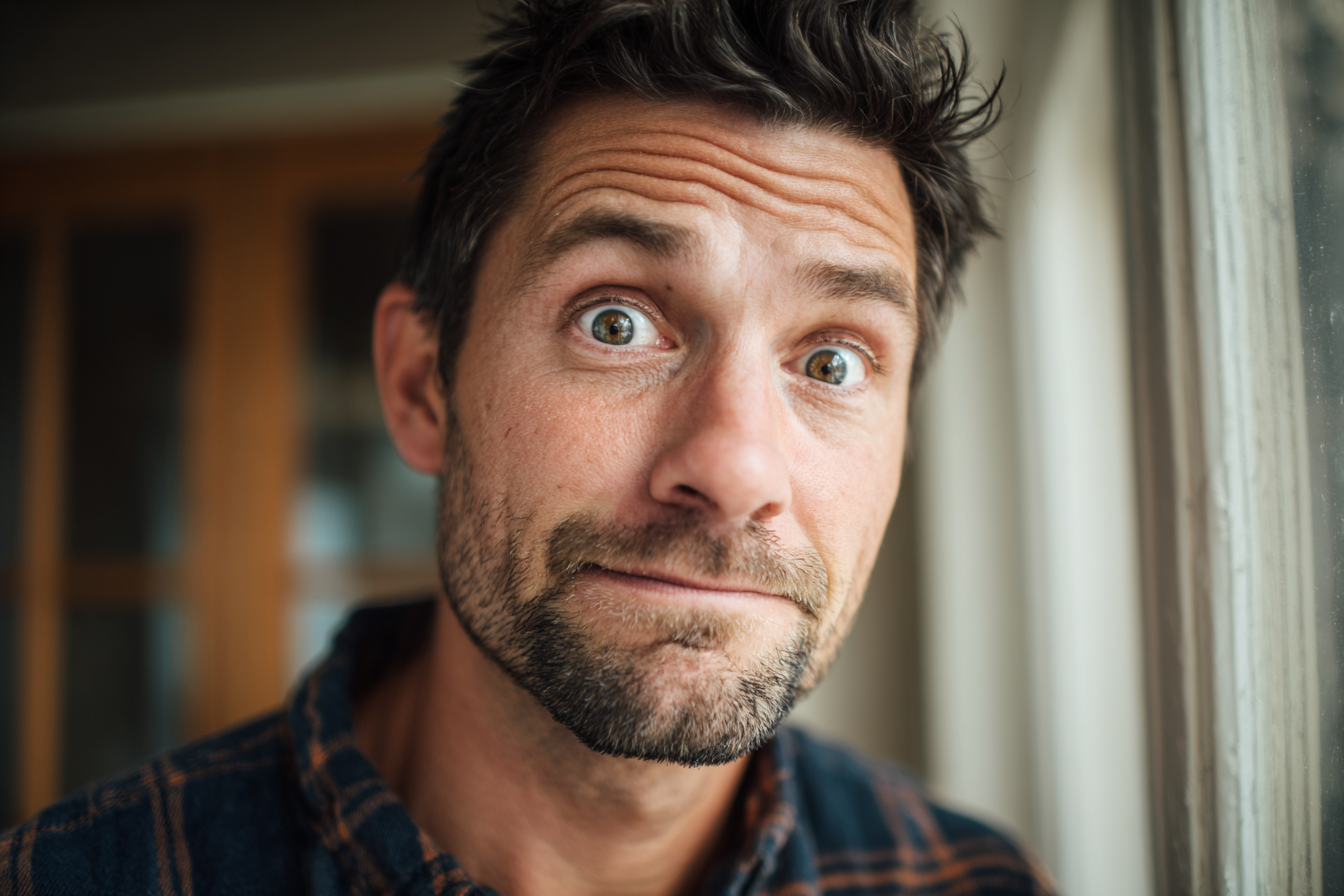 Eine Nahaufnahme des Gesichts eines Mannes | Quelle: Midjourney