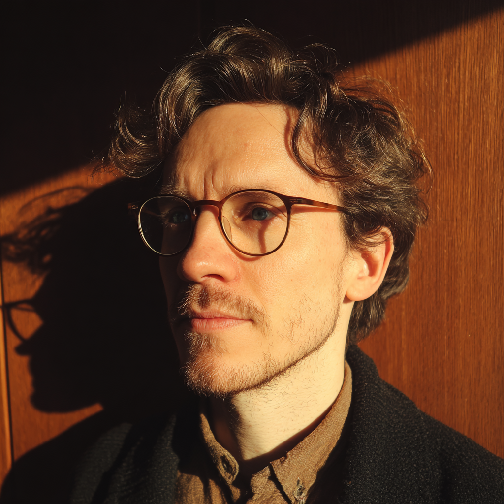 Eine Nahaufnahme eines nachdenklichen Mannes | Quelle: Midjourney