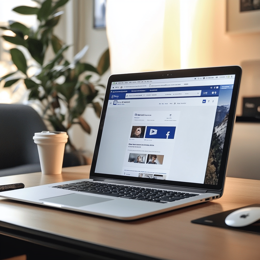 Ein Laptop, der auf Facebook geöffnet ist | Quelle: Midjourney