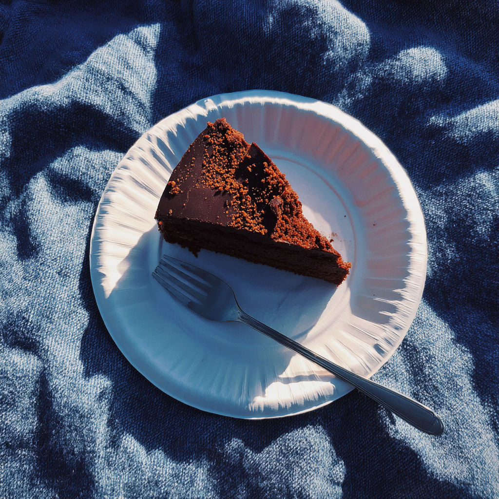 Ein Stück Schokoladenkuchen auf einem Teller | Quelle: Midjourney