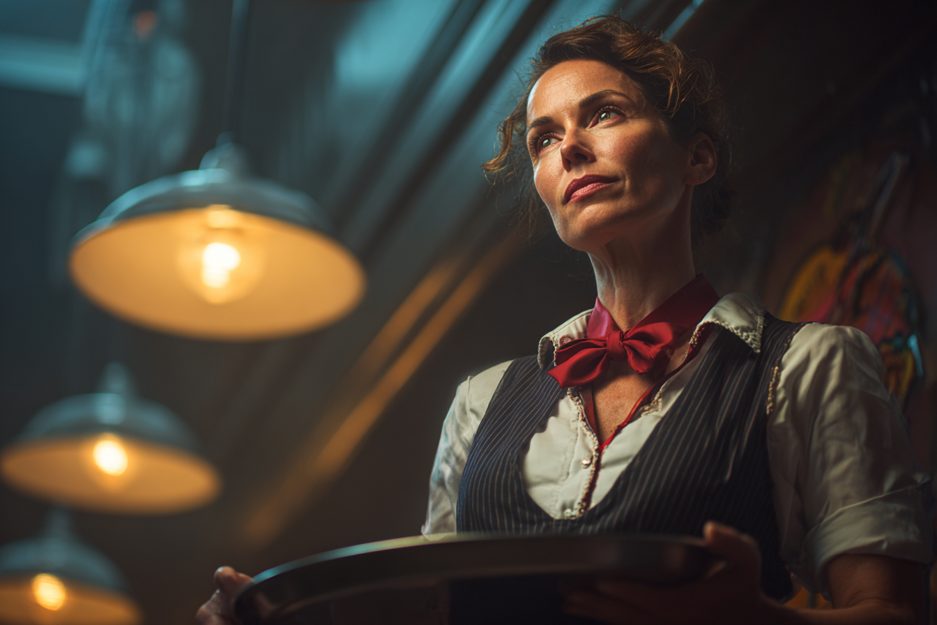 Eine Kellnerin | Quelle: Midjourney