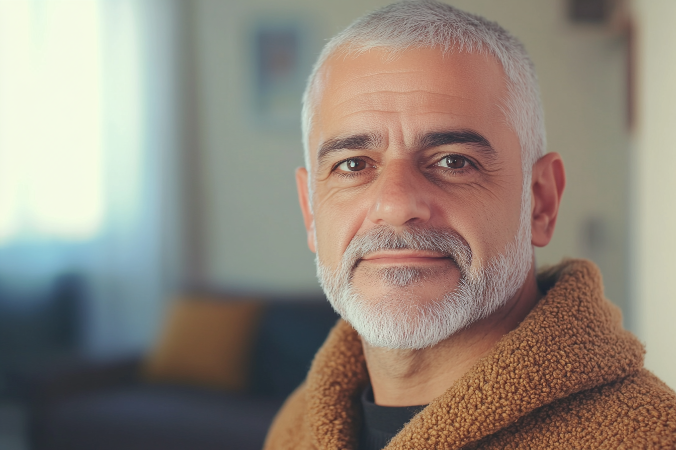 Mężczyzna stojący w salonie | Źródło: Midjourney