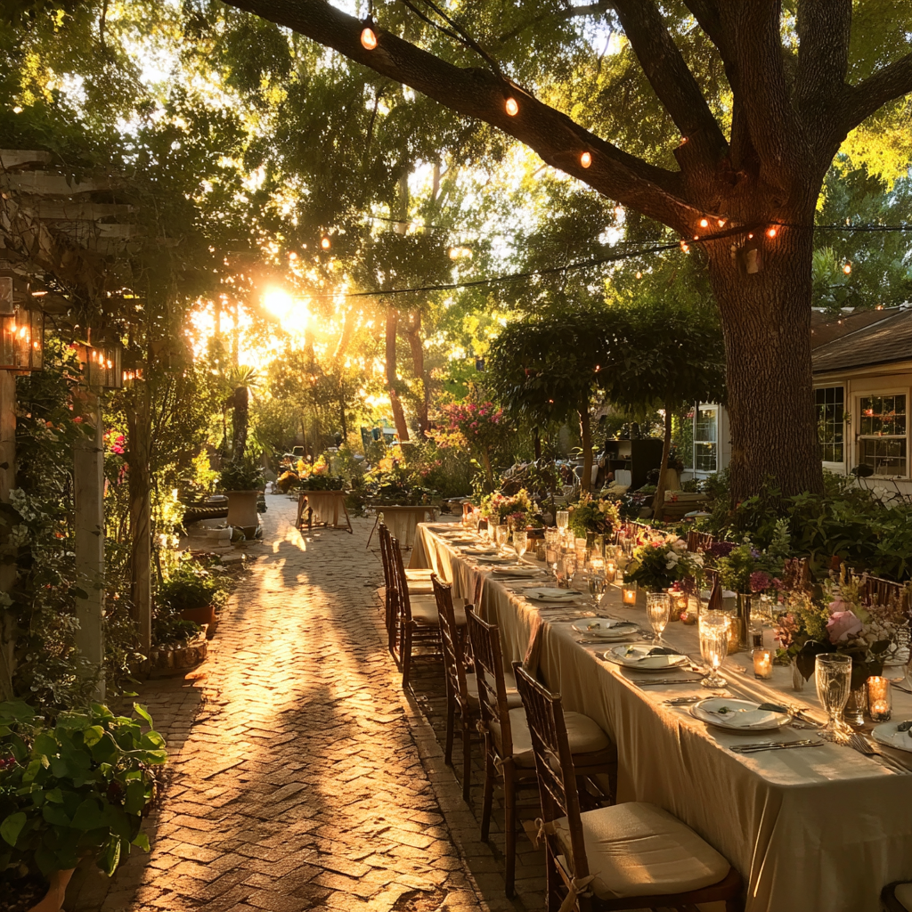 Eine Hochzeit im Hinterhof | Quelle: Midjourney