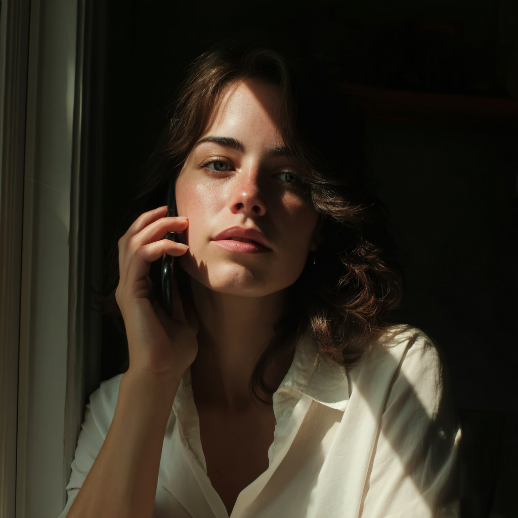 Eine Frau spricht am Telefon | Quelle: Midjourney