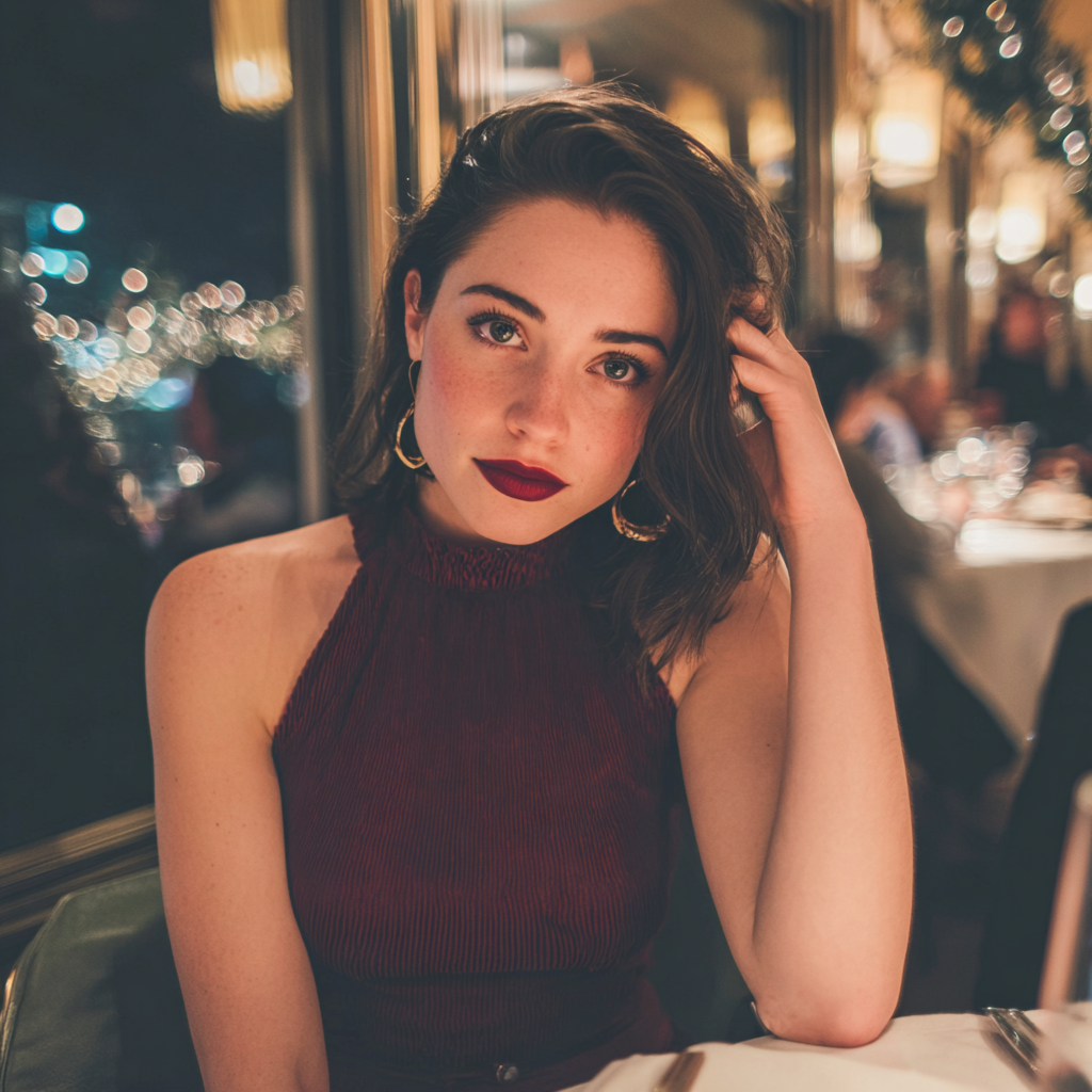 Eine emotionale Frau mit ihrer Hand auf dem Kopf | Quelle: Midjourney