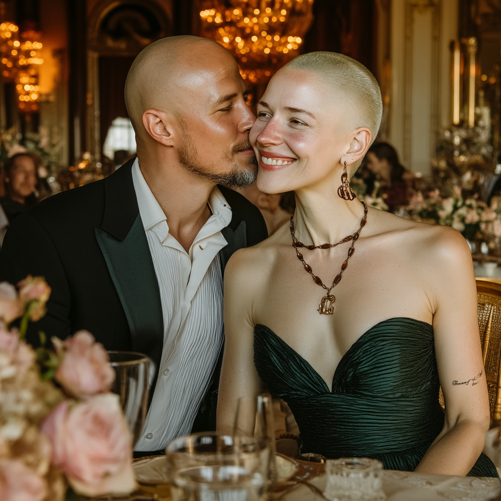 Ein Mann küsst eine Frau auf die Wange | Quelle: Midjourney