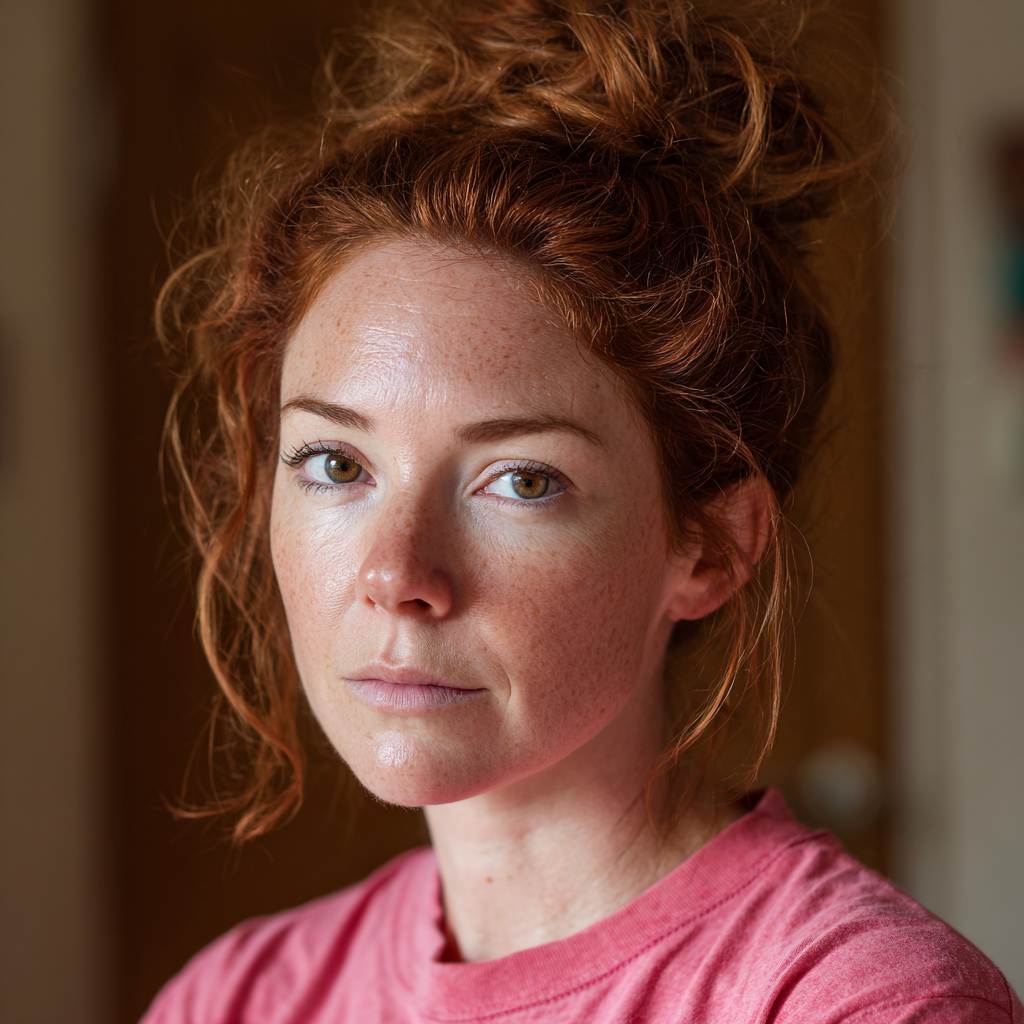 Eine Frau trägt ein rosa T-Shirt | Quelle: Midjourney