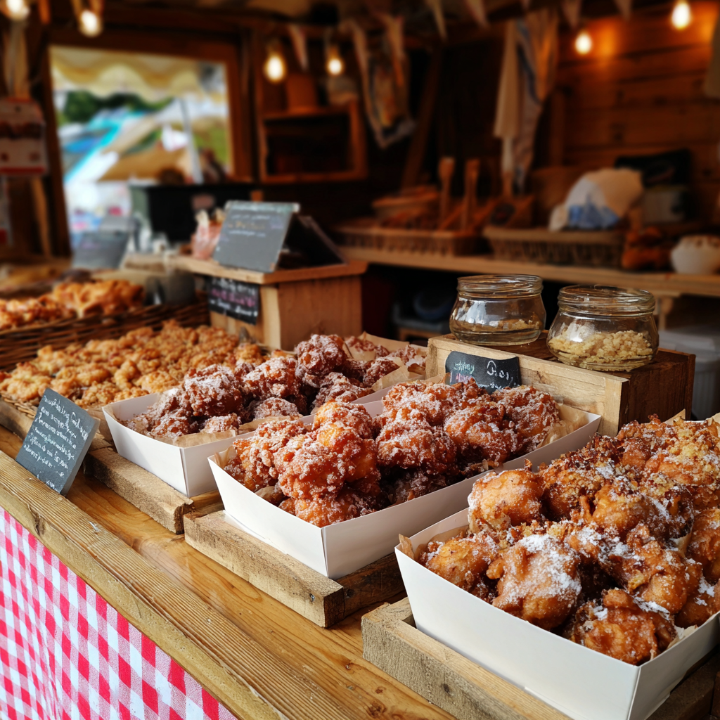 Ein Apfelkuchenstand auf einem Jahrmarkt | Quelle: Midjourney