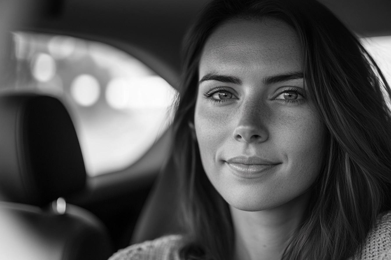 Eine Frau, die in einem Auto sitzt | Quelle: Midjourney