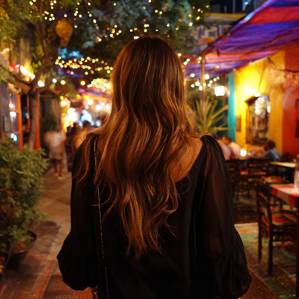 Eine Frau, die ein Restaurant verlässt | Quelle: Midjourney