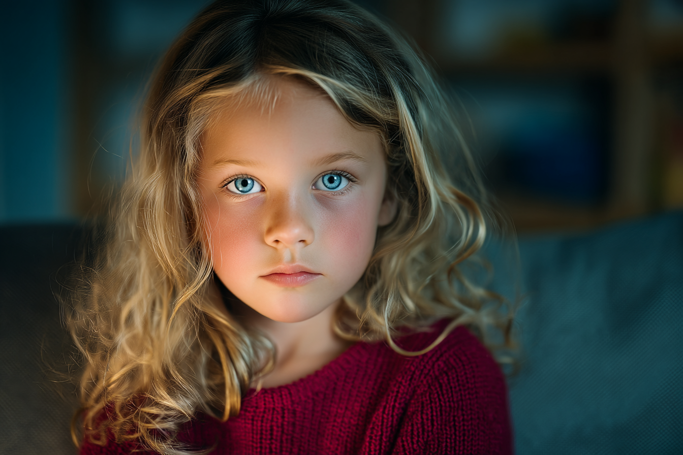 Ein Mädchen sitzt auf einer Couch | Quelle: Midjourney