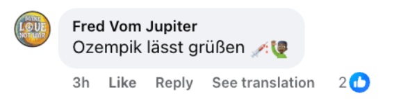 Nutzer behauptet, Danni Büchner würde Ozempic nutzen | Quelle: Facebook/Bild