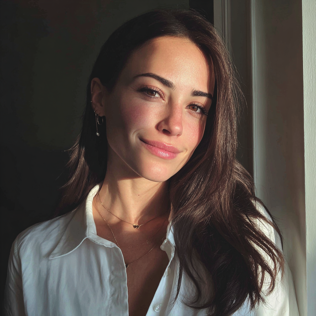 Eine Nahaufnahme einer lächelnden Frau | Quelle: Midjourney