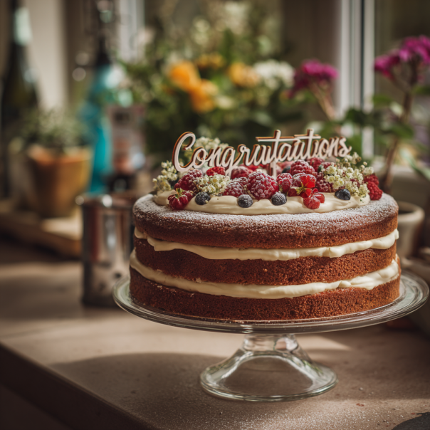Eine Torte mit Glückwünschen | Quelle: Midjourney