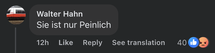 Kommentar aus Social Media | Quelle: Facebook