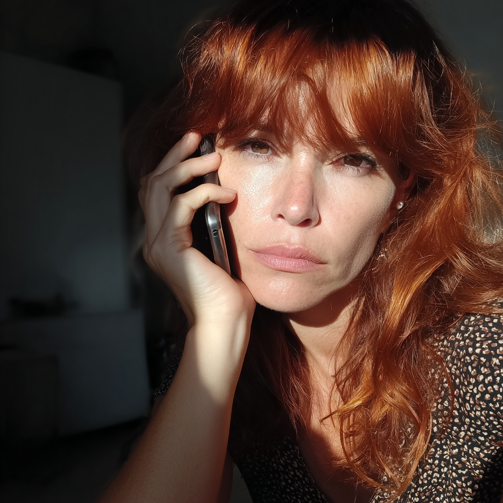 Eine Frau, die mit einem Handy telefoniert | Quelle: Midjourney