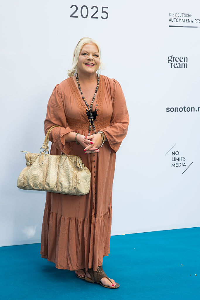 Tine Wittler nimmt am 8. Juli 2025 in Berlin am Fest der Produktionsallianz im „Tipi am Kanzleramt“ teil | Quelle: Getty Images