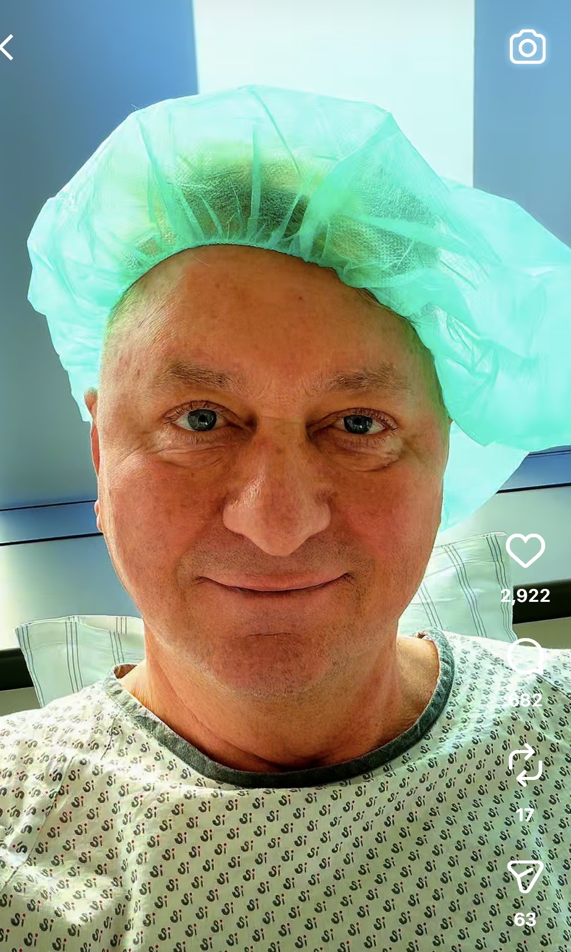 Screenshot von Hubert Fella aus dem Krankenhaus | Quelle: Instagram/hubertfella