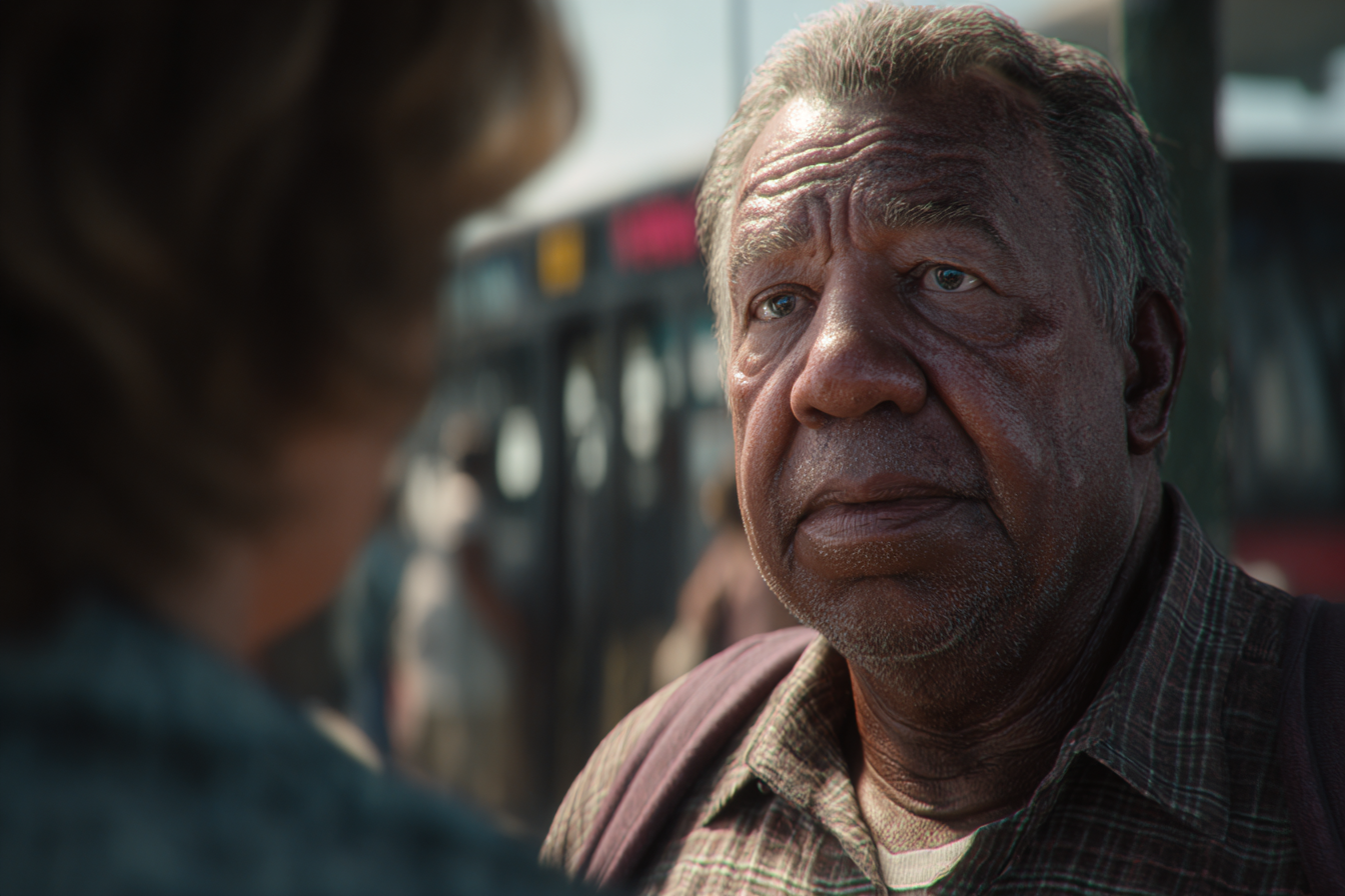 Ein Mann im Gespräch mit einer Frau | Quelle: Midjourney