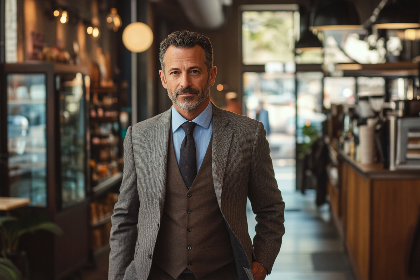 Ein Mann betritt einen Coffee Shop | Quelle: Midjourney