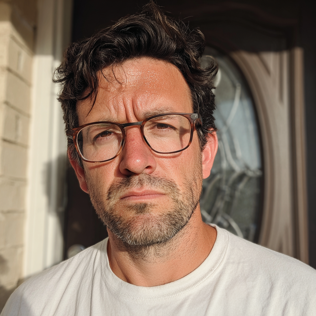 Ein Mann steht vor seiner Haustür | Quelle: Midjourney