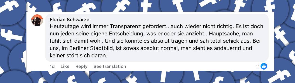 Fan-Kommentar zu Romy Hillers Outfit bei Tagesschau | Quelle: facebook.com/bild/posts/pfbid0FfonYr6kmDgnUXHvpY15ghVvz5ktN96hUHc6vfsa8hRXZEuFzQodvCYYyodQkkPAl?rdid=VZV6UnXMekpizBDj#
